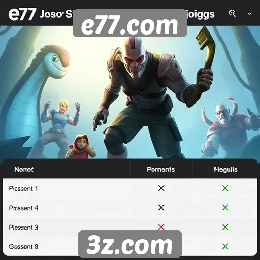 Comparação de jogos populares disponíveis em e77.com
